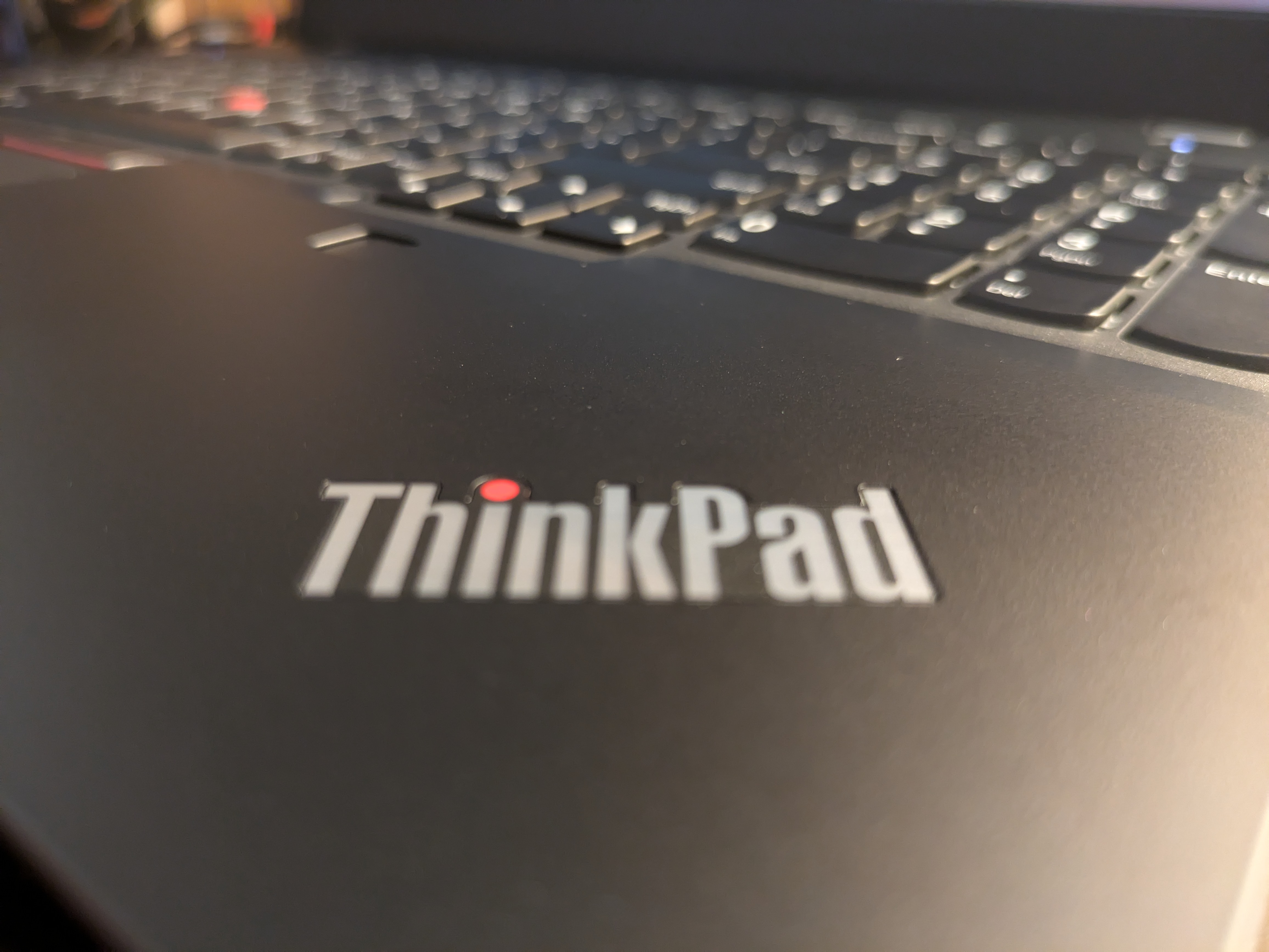 An image of my new ThinkPad's interior logo badge.